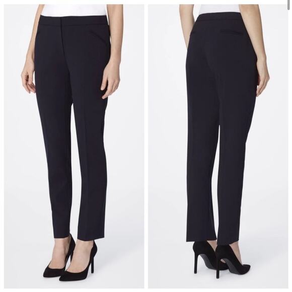 Elie Tahari Virgin Wool Black Slim Trousers Size 10 - Picture 1 of 10